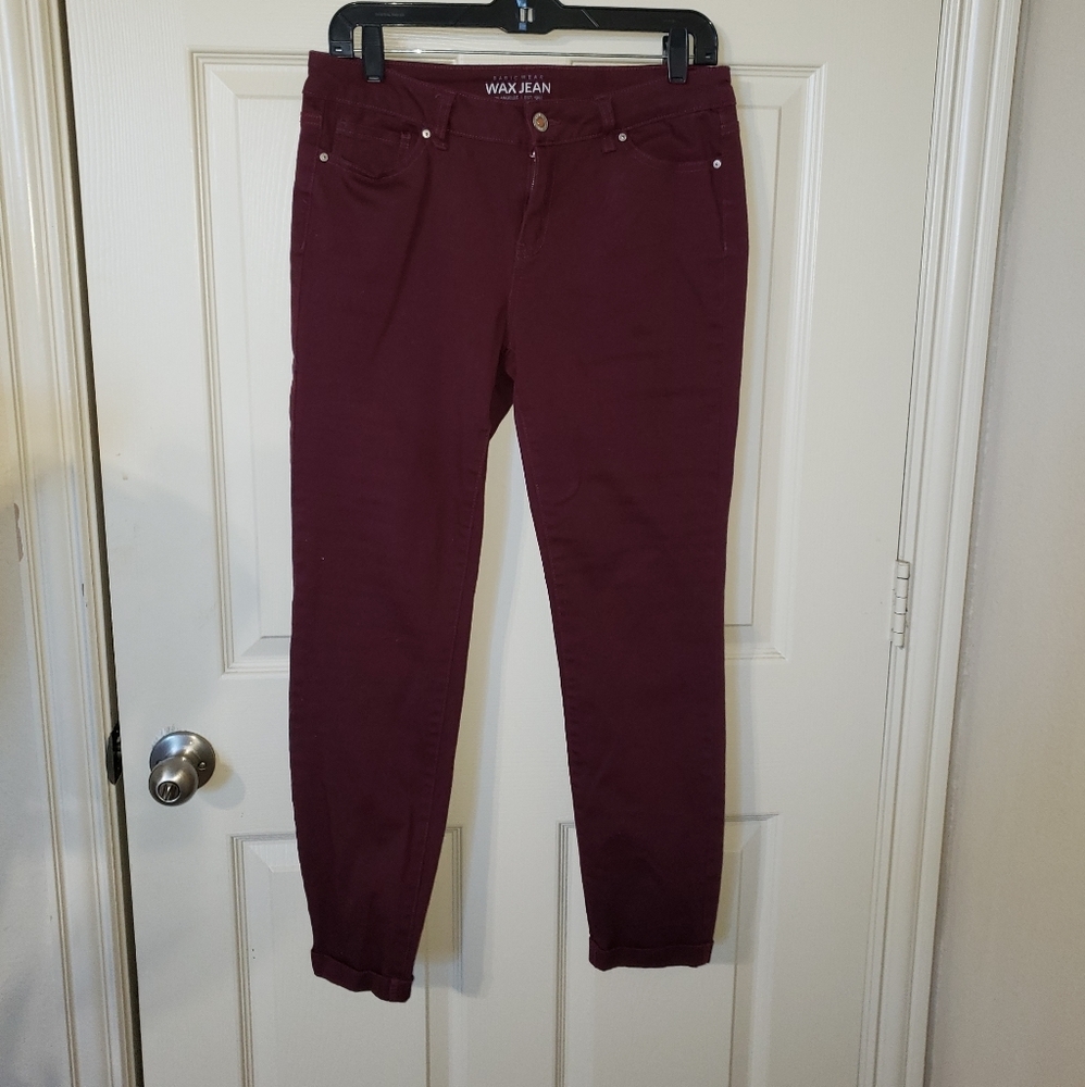 Maroon skinny jeans